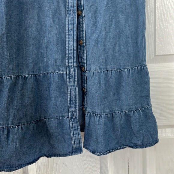 Loft denim button down swing dress - Picture 3 of 4